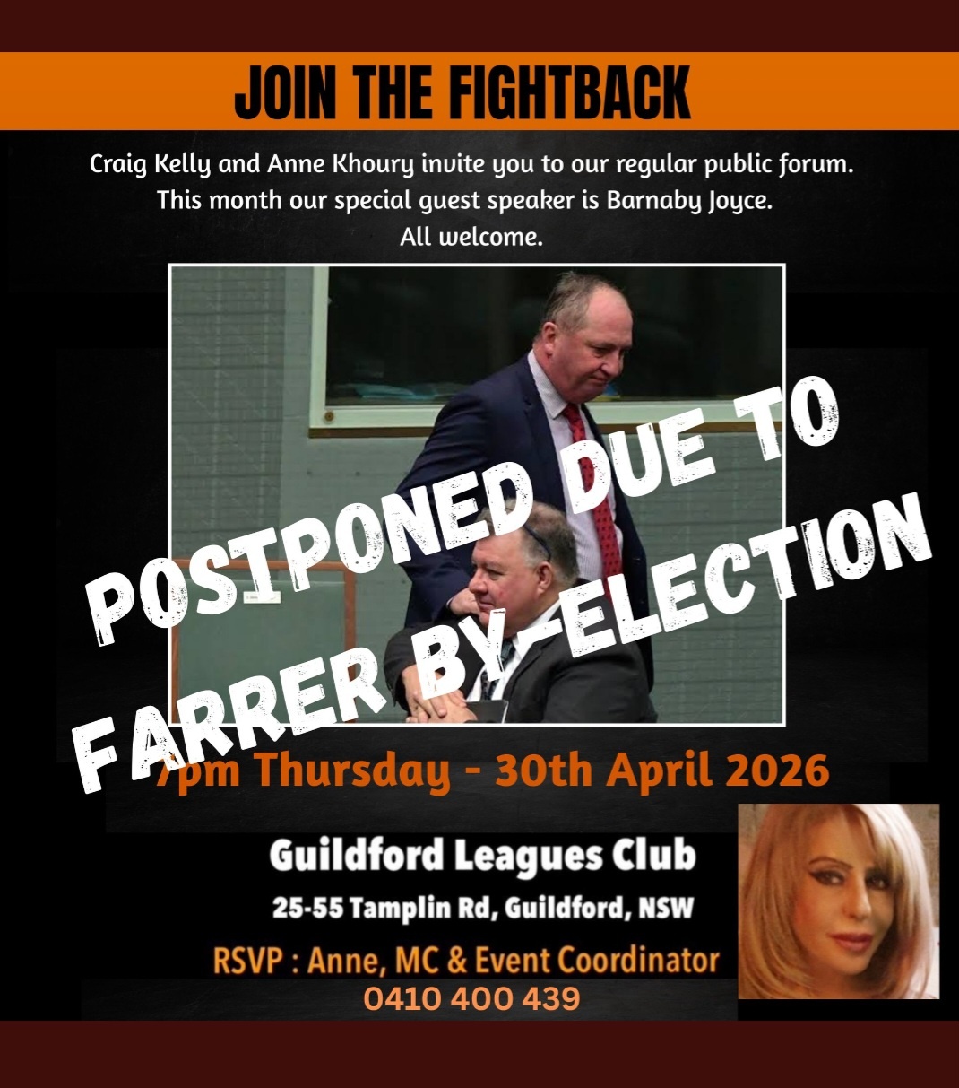 Join The Fightback - Barnaby Joyce MP - Postponed
